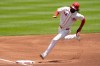 Cincinnati Reds' Elly de la Cruz rounds third base as he scores on a double hit by JJ Bleday during the first inning of a baseball game against the Atlanta Braves in Cincinnati, Sunday, May 31, 2026. (AP Photo/Carolyn Kaster)
