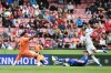 Goalkeeper Arijanet Muric of Kosovo, left, watches the ball after Czech Republic's Adam Hlozek, right, took a shot during the friendly soccer match between Czech Republic and Kosovo in Prague, Czech Republic, Sunday, May 31, 2026. (AP Photo/Vit Cerny)