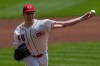 Cincinnati Reds pitcher Nick Lodolo throws during the first inning of a baseball game against the Atlanta Braves in Cincinnati, Sunday, May 31, 2026. (AP Photo/Carolyn Kaster)