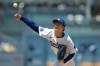 Los Angeles Dodgers pitcher Yoshinobu Yamamoto delivers to the plate during the second inning of a baseball game against the Philadelphia Phillies, Sunday, May 31, 2026, in Los Angeles. (AP Photo/Jayne Kamin-Oncea)