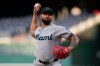 Miami Marlins starting pitcher Sandy Alcantara throws to the Washington Nationals during the first inning of a baseball game, Monday, June 1, 2026, in Washington. (AP Photo/Jess Rapfogel)