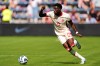FILE - Canada defender Alphonso Davies during the first half of an international friendly soccer game against the United States, Saturday, Sept. 7, 2024, in Kansas City, Mo. (AP Photo/Charlie Riedel, File)