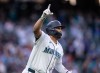Seattle Mariners' Josh Naylor celebrates while rounding the bases after hitting a solo home run during the seventh inning of a baseball game against the New York Mets, Monday, June 1, 2026, in Seattle. (AP Photo/Stephen Brashear)