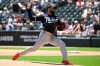 Minnesota Twins pitcher Simeon Woods-Richardson delivers during the first inning of a baseball game against the Chicago White Sox, Thursday, May 28, 2026, in Chicago. (AP Photo/Matt Marton)