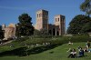 FILE - Students sit on the lawn near Royce Hall at UCLA in the Westwood section of Los Angeles on April 25, 2019. (AP Photo/Jae C. Hong, File)