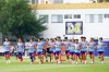Japanese national soccer players take part in a training session in Monterrey, Mexico, Wednesday, June 3, 2026. (AP Photo/Jorge Mendoza)