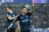 FILE - Brugge's Aleksandar Stankovic, right, celebrates after scoring his sides third goal during the Champions League opening phase soccer match between Club Brugge and Marseille in Bruges, Belgium, Wednesday, Jan. 28, 2026. (AP Photo/Geert Vanden Wijngaert, File