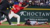 Cleveland Guardians' Travis Bazzana, right, steals second base against Texas Rangers shortstop Corey Seager, second from left, during the third inning of a baseball game, Friday, June 5, 2026, in Arlington, Texas. (AP Photo/LM Otero)