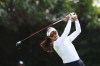 Alison Lee hits off the 11th tee during the second round of the U.S. Women's Open golf tournament Friday, June 5, 2026, in the Pacific Palisades area of Los Angeles. (AP Photo/Jessie Alcheh)