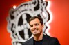 Bayer Leverkusen new coach Carles Martinez Novell smiles during his presentation at a press conference in Leverkusen, Germany, Friday June 5, 2026. (Anke Waelischmiller/dpa via AP)