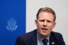 Andrew Giuliani, head of the White House FIFA World Cup task force, speaks at a news briefing about World Cup security, Thursday, June 4, 2026, in Miami. (AP Photo/Rebecca Blackwell)