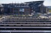 FILE - Solar panels are visible outside of Lincoln Financial Field on Sept. 8, 2025, in Philadelphia. (AP Photo/Matt Slocum, File)
