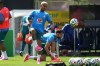 Brazil's Wesley, front, trains ahead of the FIFA World Cup 2026, in Teresopolis, Brazil, Thursday, May 28, 2026. (AP Photo/Silvia Izquierdo)