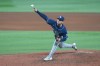 Tampa Bay Rays pitcher Griffin Jax aims a pitch during the fifth inning of a baseball game against the Miami Marlins Sunday, June 7, 2026, in Miami. (AP Photo/Marta Lavandier)