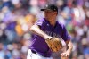 Colorado Rockies starting pitcher Kyle Freeland works against the Milwaukee Brewers in the first inning of a baseball game Sunday, June 7, 2026, in Denver. (AP Photo/David Zalubowski)