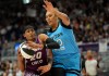 Toronto Tempo guard Brittney Sykes (20) controls the ball as Chicago Sky center Kamilla Cardoso (10) defends during first half WNBA action in Toronto, Sunday, June 7, 2026. THE CANADIAN PRESS/Frank Gunn