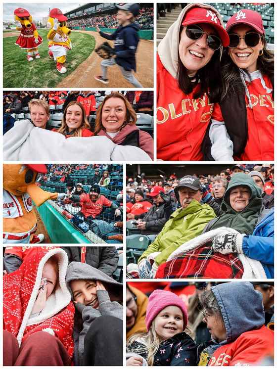 A sold-out crowd of nearly 7,000 Goldeyes fans bundled up to take in Tuesday's chilly home opener at Blue Cross Park. Read Mike McIntyre's game coverage. (John Woods / Free Press)