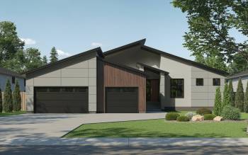 The 2,172 sq. ft. bungalow, which is situated on a private, pie-shaped lot, offers plenty of function and has a quiet wow factor.