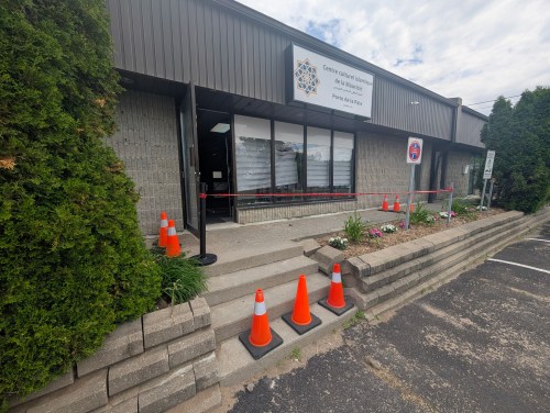 Vandalism is shown at the Islamic cultural centre of Mauricie, in Trois-Rivières, Que., in this Wednesday, June 17, 2026 handout photo. THE CANADIAN PRESS/Handout - Mohamed Toubal (Mandatory Credit)