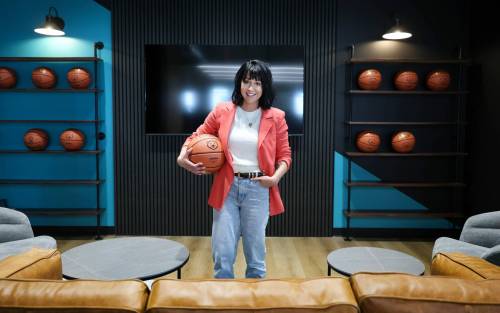 RUTH BONNEVILLE / FREE PRESS
                                Winnipeg Sea Bears president Rhéanne Marcoux has prioritized the community in her new role with the club with nine court refurbishments on the docket over the summer to make community courts free and accessible.