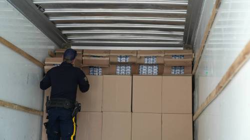 RCMP
                                RCMP seized nearly eight million illegal cigarettes after searching a semi-trailer at West Hawk Lake last month.