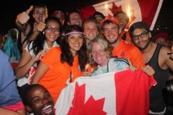 SUPPLIED 
The author (with Canadian flag) joins in with fans around the world in Rio de Janeiro in 2014.
