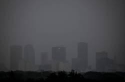 Heavy clouds were seen over Winnipeg as a storm rolled into southern Manitoba and tornados were reported in rural areas on Tuesday. (John Woods / Free Press)