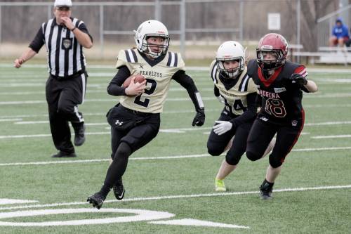DAVID MAHUSSIER PHOTO
                                Manitoba Fearless rookie quarterback Tianna Hutter (2) has led her club to the Prairie Conference semifinal. Kickoff goes at 1 p.m. Saturday at the St. Vital Mustangs Field.