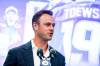MIKAELA MACKENZIE / FREE PRESS
                                Future Hall of Famer Jonathan Toews made his retirement from his storied career official on Friday in the community centre named for him.