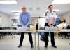 Ruth Bonneville / Free Press files
                                Then-deputy chief Ryan Sneath (right) gives Mayor Scott Gillingham a lesson in CPR in May 2024. Sneath will take over as Winnipeg Fire Paramedic Service chief in July.