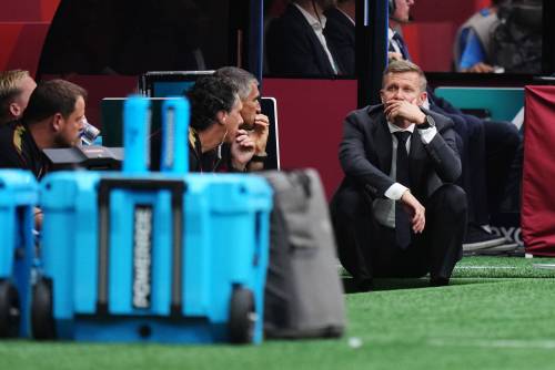 Darryl Dyck / The Canadian Press
                                Canada manager Jesse Marsch sits on the sideline during the first half of the Canada-Switzerland match on Wednesday. A change of field formation for Canada would go a long way in Canada&rsquo;s bid to continue to the Round of 16 and beyond.