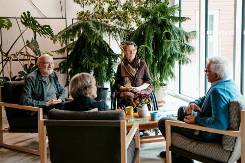 Supplied
                                From left: Doug Smith, Sandra Hardy, Debbie Patterson and Greg Selinger discuss co-ops in Meeting a Moment: The Art of Social Architecture, which airs on CBC.