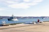 HMCS Moncton, left, and HMCS Edmonton sail past to commemorate the 35th anniversary of Operation Friction and the end of the Persian Gulf War, Saturday, Feb. 28, 2026. THE CANADIAN PRESS/Kelly Clark