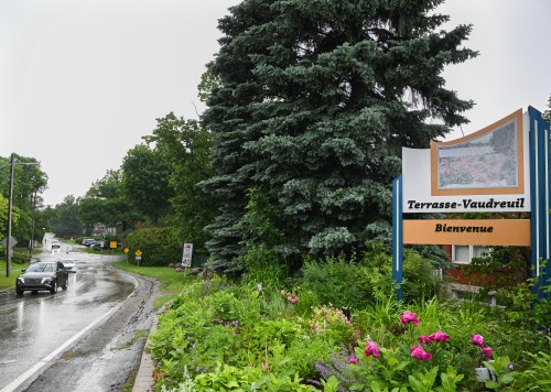 A sign for the municipality of Terrasse-Vaudreuil is shown west of Montreal, on Sunday, June 14, 2026. The municipality of Terrasse-Vaudreuil, Que., has taken a historic step by adopting a resolution that makes it the first municipality in Quebec and Canada to sign the petition in support of the Universal Declaration of the Rights of the Tree. THE CANADIAN PRESS/Graham Hughes