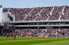 Fans watch from temporary stands at BMO Field, which were built to accommodate more fans for the 2026 World Cup, during first half MLS soccer between Toronto FC and Inter Miami CF, in Toronto on Saturday, May 9, 2026. THE CANADIAN PRESS/Frank Gunn