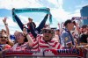 Fans celebrate during the announcement of the United States men's national soccer team roster, Tuesday, May 26, 2026, in New York, ahead of the FIFA World Cup soccer tournament. (AP Photo/Eduardo Munoz Alvarez)