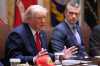 President Donald Trump speaks during a Cabinet meeting at the White House, Wednesday, May 27, 2026, in Washington, as Secretary of Defense Pete Hegseth, looks on. (AP Photo/Jacquelyn Martin)