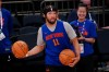 New York Knicks guard Jalen Brunson runs drills prior to Game 3 of the NBA Finals basketball series against the San Antonio Spurs, Sunday, June 7, 2026, in New York. (AP Photo/Ross D. Franklin)