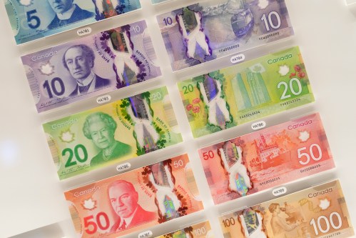 Bank of Canada notes are displayed at the Bank of Canada museum in Ottawa on Wednesday, July 12, 2023. THE CANADIAN PRESS/Sean Kilpatrick