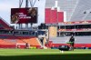 A worker mows the grass at Toronto Stadium in preparation for FIFA World Cup 2026 in Toronto on Thursday June 4, 2026. THE CANADIAN PRESS/Frank Gunn