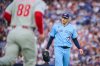Toronto Blue Jays' Patrick Corbin (46) heads to the dugout during first inning MLB baseball action against the Philadelphia Phillies, in Toronto, on Monday, June 8, 2026. THE CANADIAN PRESS/Sammy Kogan