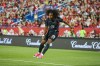 Canada forward Jayden Nelson (29) strikes the ball during an international friendly soccer match against Ireland in Montreal, Friday, June 5, 2026. (AP Photo/Gary McCullough)