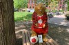A beaver sculpture representing Canada that is part of The Great Beaver Quest, a World Cup-themed contest, stands in a park Thursday, June 4, 2026, in Toronto. (AP Photo/Mike Householder)