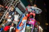 New York Knicks fans celebrate on the street outside of a watch party in Bryant Park for Game 3 of the NBA Finals basketball series between the Knicks and the San Antonio Spurs, Monday, June 8, 2026, in New York. (AP Photo/Ryan Murphy)