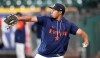 LaMonte Wade Jr., warms up after being signed by the Houston Astros before a baseball game against the Pittsburgh Pirates, Thursday, June 4, 2026, in Houston. (AP Photo/Karen Warren)