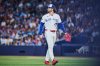 Toronto Blue Jays' Dylan Cease (84) looks out as he heads to the dugout during first inning MLB baseball action against the Philadelphia Phillies, in Toronto, on Tuesday, June 9, 2026. THE CANADIAN PRESS/Sammy Kogan