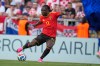 Belgium's Jeremy Doku in action during the international friendly soccer match between Croatia and Belgium in Rijeka, Croatia, Tuesday, June 2, 2026. (AP Photo/Darko Bandic)