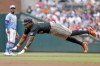 Pittsburgh Pirates' Oneil Cruz steals second base against the Atlanta Braves during the second inning of a baseball game, Saturday, June 6, 2026, in Atlanta. (AP Photo/Erik S. Lesser)