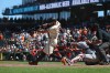 San Francisco Giants' Bryce Eldridge hits a grand slam in front of Washington Nationals catcher Keibert Ruiz during the ninth inning of a baseball game in San Francisco, Wednesday, June 10, 2026. (AP Photo/Jed Jacobsohn)