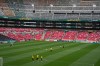 Playes of South Africa visit the stadium in Mexico City, Wednesday, June 10, 2026, a day before their opening FIFA World Cup match against Mexico. (AP Photo/Eduardo Verdugo)